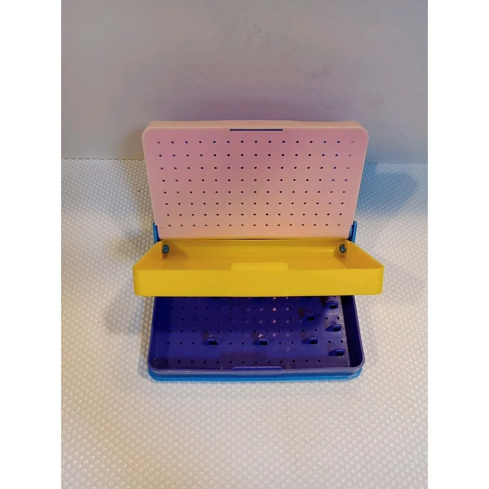 Vintage Emson 1988 Plastic Jewelry Keeper Compartment‎ Colorful Storage Box